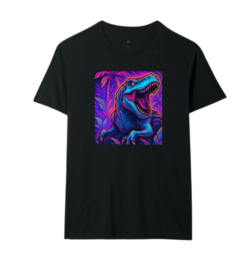 T-Rex Neon na Selva Tropical