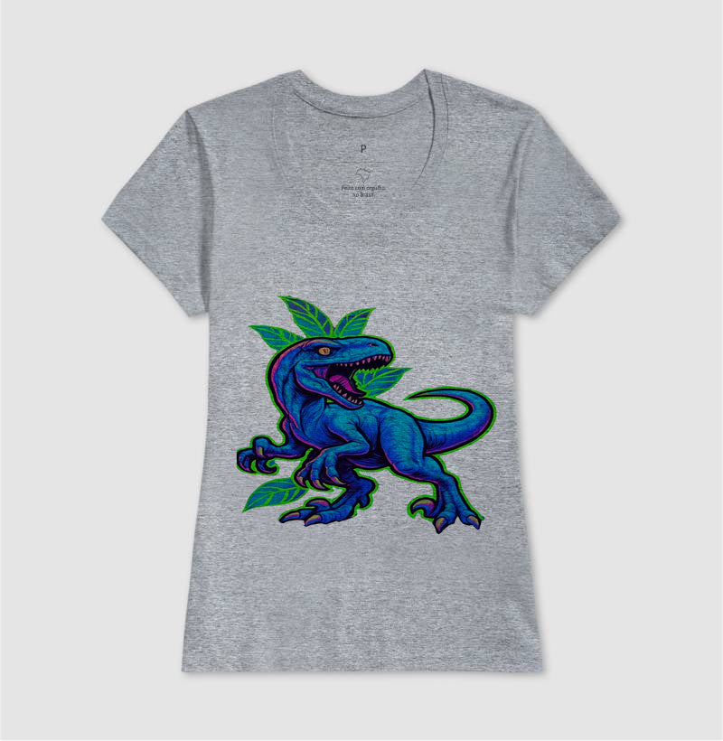 Velociraptor Neon no Muro de Grafite