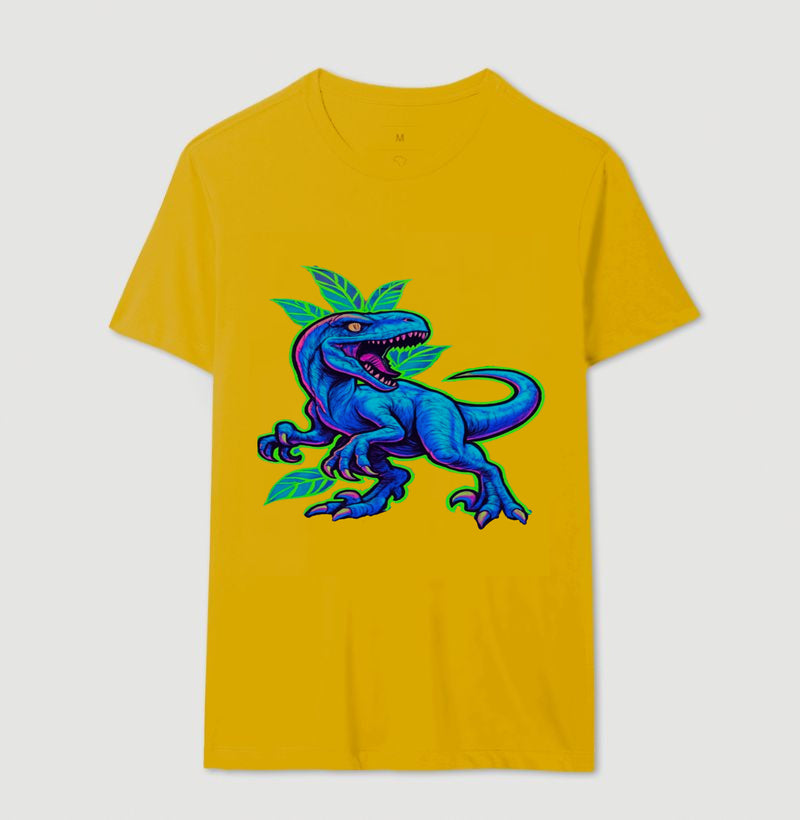 Velociraptor Neon no Muro de Grafite