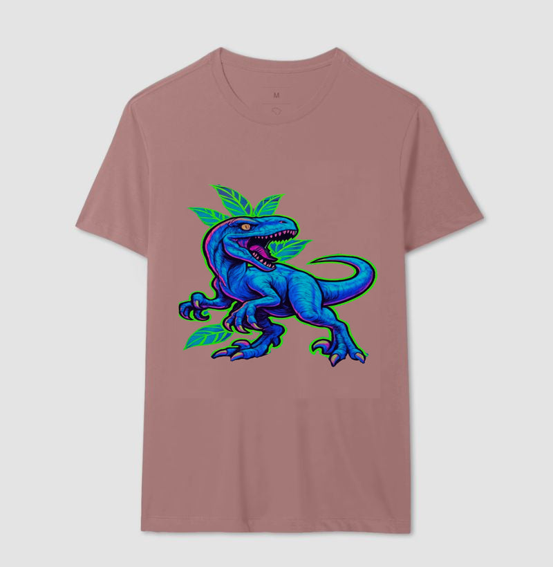 Velociraptor Neon no Muro de Grafite